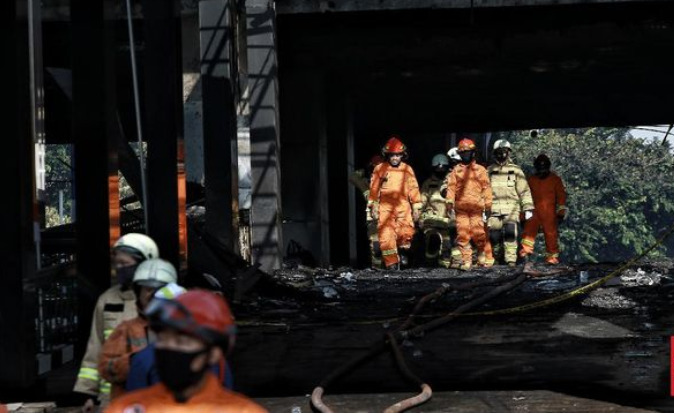 Kebakaran gedung Kejagung pada Agustus lalu. (Foto: CNN)