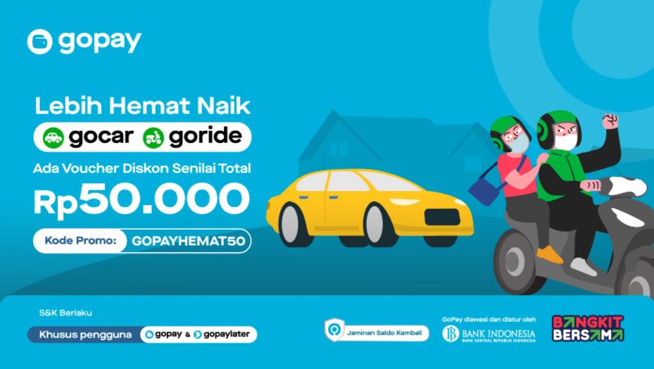 Kode Promo Gojek, GoRide, GoCar, GoSend Januari 2022, Dapatkan Voucher Diskon 90 Persen. (Foto: Gojek)