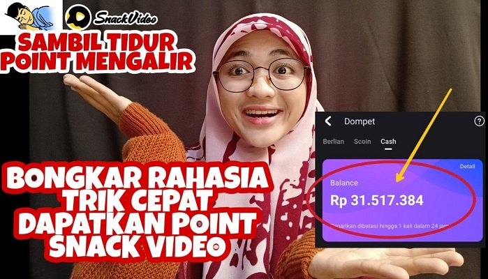 Trik Jitu Dapat Rp 31 Juta dari Aplikasi Penghasil Uang Snack Video. (Foto: Youtube Darti Rahmah)