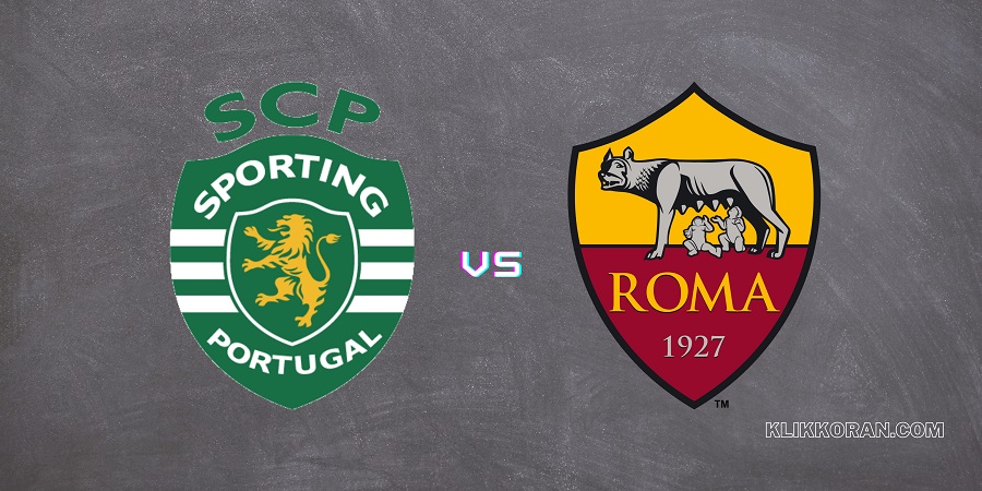 Hasil Pertandingan Sporting Lisbon vs AS Roma, (Foto/Grafis: Klikkoran.com)