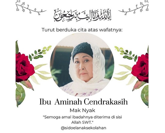 Aminah Cendrakasih 'Mak Nyak' meninggal dunia. (Foto: Instagram Rano Karno)