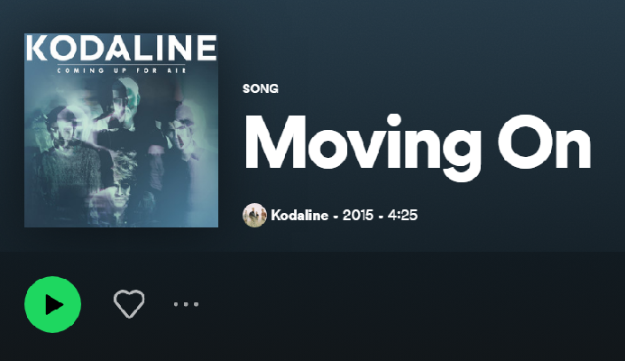 Arti dan Makna Lagu 'Moving On' by Kodaline berserta Terjemahan Lirik Bahasa Indonesia, Viral TikTok! (Foto : Tangkap Layar Spotify)