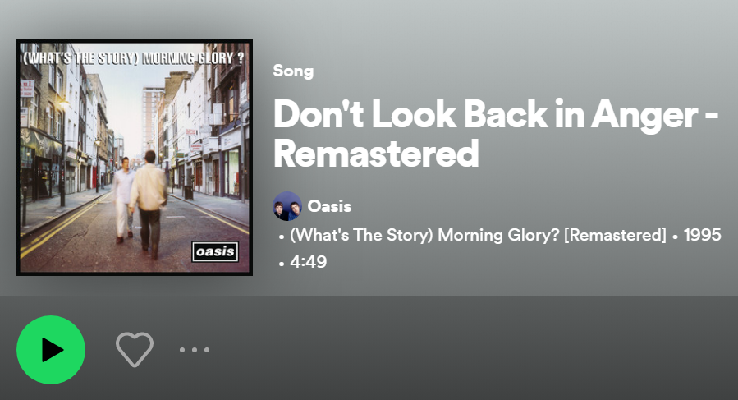 Arti Lagu 'Don't Look Back in Anger' by Oasis, And So Sally Can Wait Viral di TikTok! (Foto : Tangkap Layar Spotify)