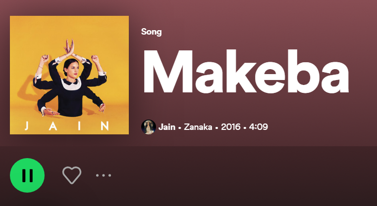 VIRAL TIKTOK! Makna Lirik dan Arti Lagu 'Makeba' by JAIN dalam Bahasa Indonesia (Foto : Tangkap Layar Spotify)