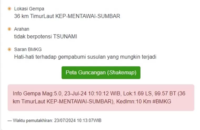 Gempa bumi Sumbar (foto: Prakirawan BMKG, Budi Iman)