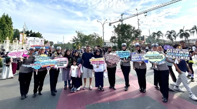 Begini Serunya Sosialisasi Keselamatan dan Kamtibmas yang Warnai CFD Pekanbaru