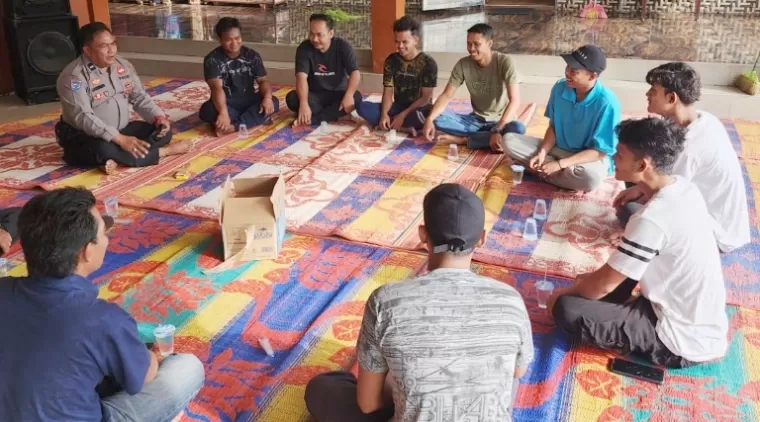 Begini suasana bahagia saat Polsek Bangko Pusako Gaungkan Pesan Persatuan dan Kedamaian.(*)