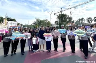 Begini Serunya Sosialisasi Keselamatan dan Kamtibmas yang Warnai CFD Pekanbaru