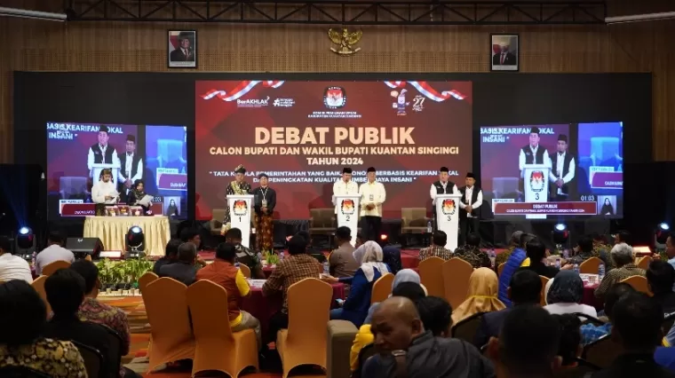 Dijaga Ratusan Personel Gabungan, Debat Publik Pilkada Kuansing di Pekanbaru Sukses