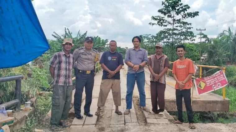 Jembatan Rumbia Retak, Polsek Bangko Serukan Pilkada Damai di Tengah Tantangan Infrastruktur