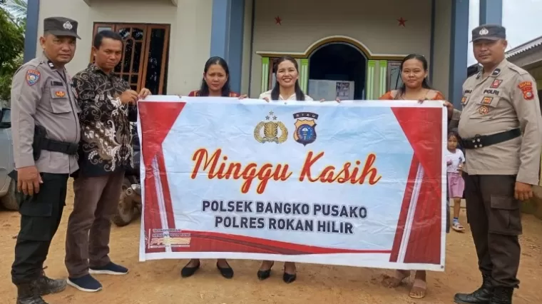 Polsek Bangko Pusako Kembali Gaungkan Pesan Pilkada Damai Lewat Program Minggu Kasih