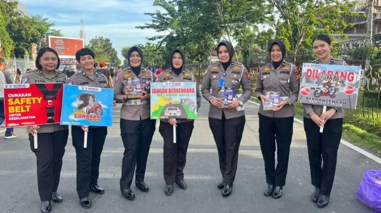 Ditlantas Polda Riau Gencarkan Edukasi di CFD Pekanbaru, Tertib Lalu Lintas dan Aman Pasca Pilkada