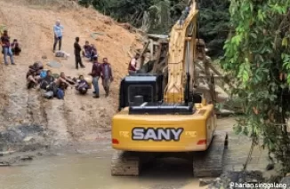 Lima Pria Penambang Emas Ilegal di Kawasan Hutan Kuansing Ditangkap Polda Riau