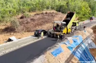 Jalan Amblas KM 106/107 Tanjung Alai Kampar Masuk Proses Pengaspalan