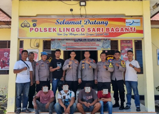 Empat orang pelaku pencurain ternak diamankan polisi. (Foto: Dok istimewa)