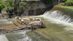 Kerusakan Bendung Air Santok Cubadak Mentawai Kota Pariaman yang makin runyam.(Trisnaldi)