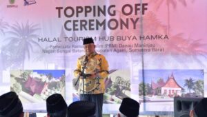 Foto Sekda Agam Hadiri Topping Off Ceremony Gedung Halal Tourism Hub Buya Hamka