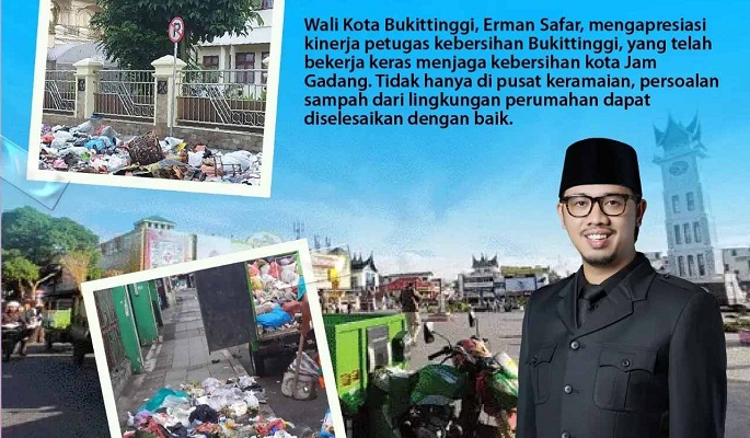 Wali KOta Bukittinggi mengapresiasi kinerja DLH membersihkan sampah