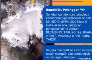 Kebocoran Pipa Air di IPA GUO Kuranji, Warga Diharapkan Manfaatkan Air Cadangan