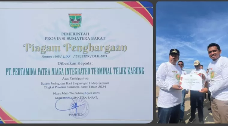 Gubernur Sumbar Memberikan Penghargaan kepada Pertamina dalam Peringatan Hari Lingkungan Sedunia