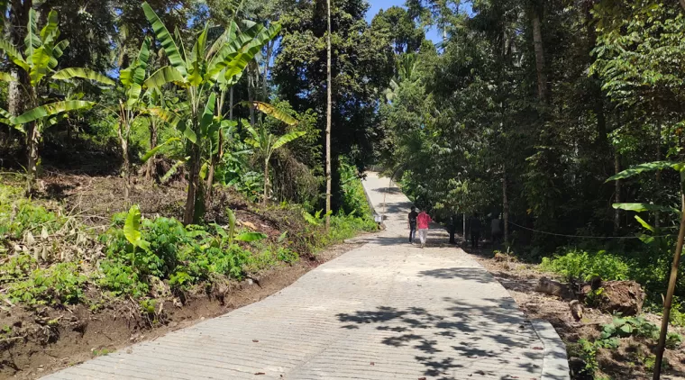 Jalan rabat beton di Dusun Durian Gadang Desa Tungkal Selatan yang sudah selesai dikerjakan untuk periode ke dua tahun 2024 ini.