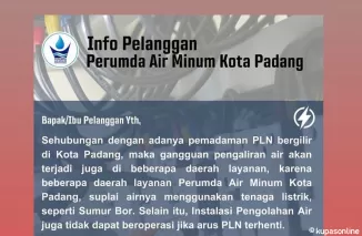 Pemadaman Listrik Parah di Sumbar, Air Bersih di Padang Terganggu