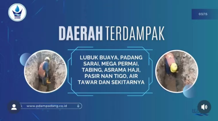 Perbaikan Kebocoran Pipa di Jalan Raya Lubuk Minturun, Pengaliran Air di Beberapa Wilayah Terganggu