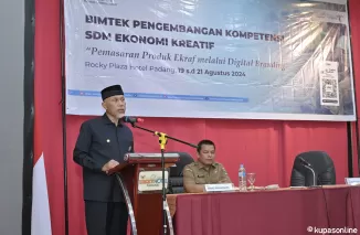 Dorong Peningkatan Ekraf, Gubernur Mahyeldi Buka Bimtek Kompetensi dan Pemasaran Produk