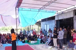 Bupati Limapuluh Kota Safaruddin Dt.Bandaro Rajo, di gedung pertemuan Kelompok Tani Merpati Putih jorong Batu Labi, Mungo, kecamatan Luak, Minggu 8 September 2024.