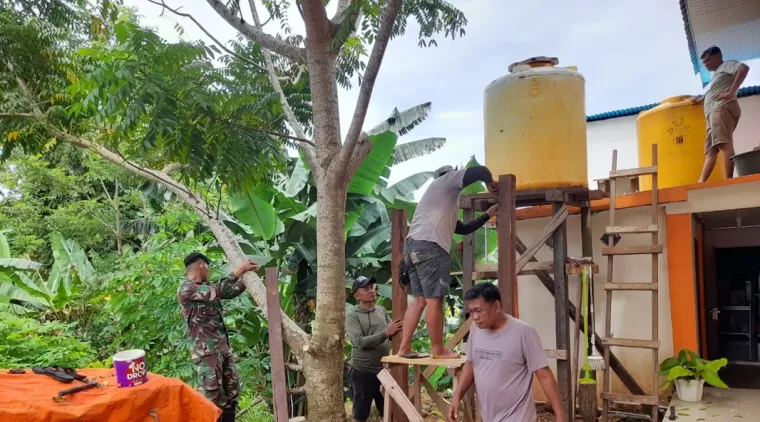 Sasaran Fisik Pembuatan Rangka Tandon Air Sumur Bor Gereja Limbu Sedulun di Percepat