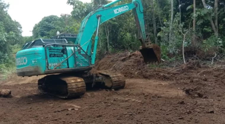 Sasaran Fisik Pembukaan Jalan TMMD 122 di Desa Sebidai Capai 88 Persen Pengerjaan