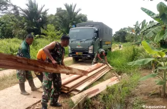 Kodim 0914/TNT Mengedepankan Kualitas Bahan dalam Sasaran Fisik Kegiatan TMMD 122