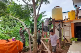 Sasaran Fisik Pembuatan Rangka Tandon Air Sumur Bor Gereja Limbu Sedulun di Percepat