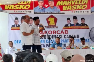 Dihadiri cawagub Vasko, ketika DPC partai Gerindra Payakumbuh menggelar Rakorcab (rapat koodinasi cabang), Sabtu di sekretariat Gerindra kota Payakumbuh, Sabtu 5 Oktober 2024.