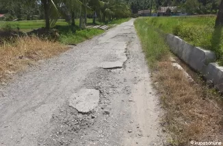 Kondisi kerusakan jalan Simpang Neli-Bukik Caliak di Nagari Campago Kec.V Koto Kampung Dalam Kabupaten Padang Pariaman.