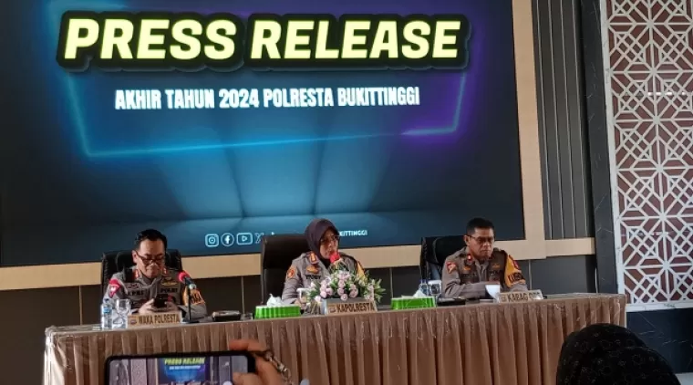 Press release Polresta Bukittinggi akhir tahun 2024