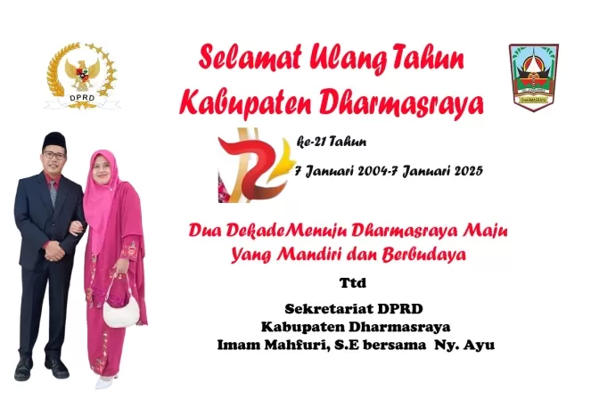 Sekretariat DPRD kabupaten Dharmasraya Imam Mahfuri,S.E bersama  Ny.Ayu