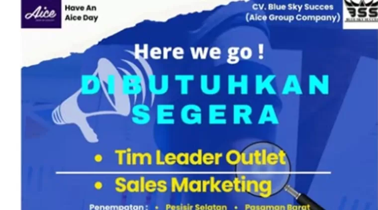 Bergabung dengan Tim Aice Group! Lowongan Team Leader Outlet dan Sales Marketing Dibuka