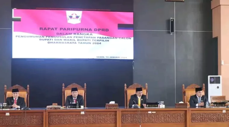 DPRD Dharmasraya Gelar Paripurna Pengumuman Pengusulan Penetapan Cabup dan Wabup Bupati Terpilih