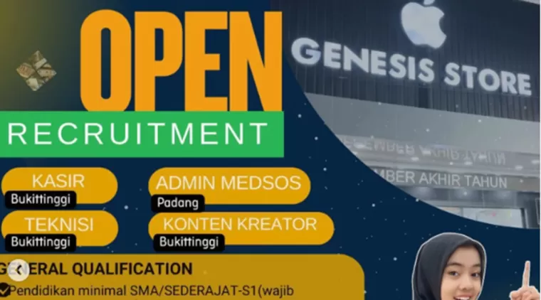 Genesis Store Bukittinggi dan Padang Cari Kandidat Profesional, Ini Kesempatanmu!