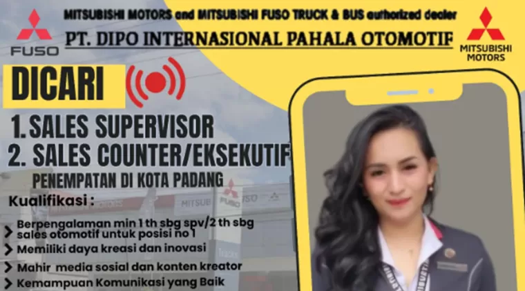 PT DIPO Mitsubishi Buka Lowongan Sales Supervisor &amp; Eksekutif, Daftar Sekarang