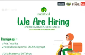 Bergabung dengan Nutrifood! Lowongan Merchandiser Januari 2025 di Tanah Datar dan Padang Panjang