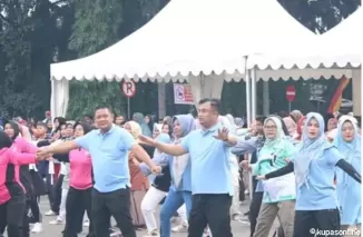 DPRD Dharmasraya Ikuti Senam Massal Rangka Peringati HUT Kabupaten  Ke 21 tahun