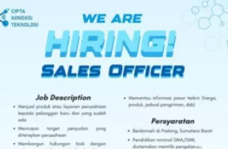 Job Alert! Cipta Koneksi Teknologi Sedang Rekrut Sales Officer, Buruan Lamar!