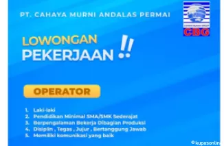 Lowongan Kerja Terbaru PT Cahaya Murni Andalas Permai di Padang, Cek Posisi dan Syaratnya!