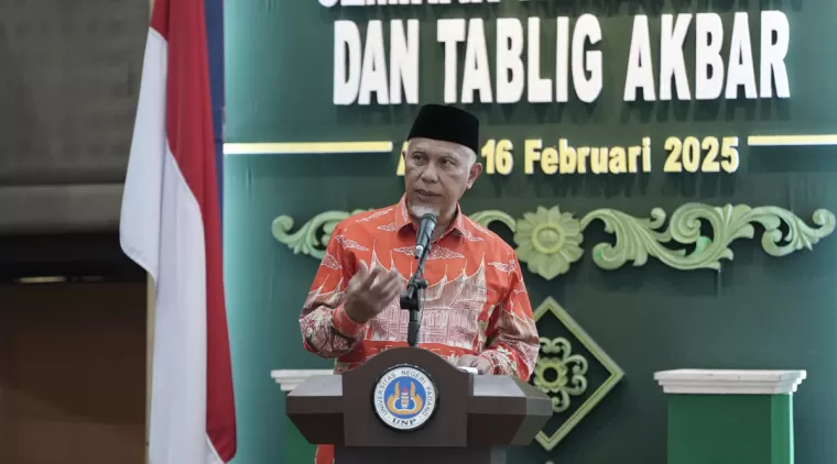 Gubernur Mahyeldi Dampingi Ketua DMI M. Jusuf Kalla dalam Gelaran Tabligh Akbar dan Seminar Menyambut Ramadhan di UNP