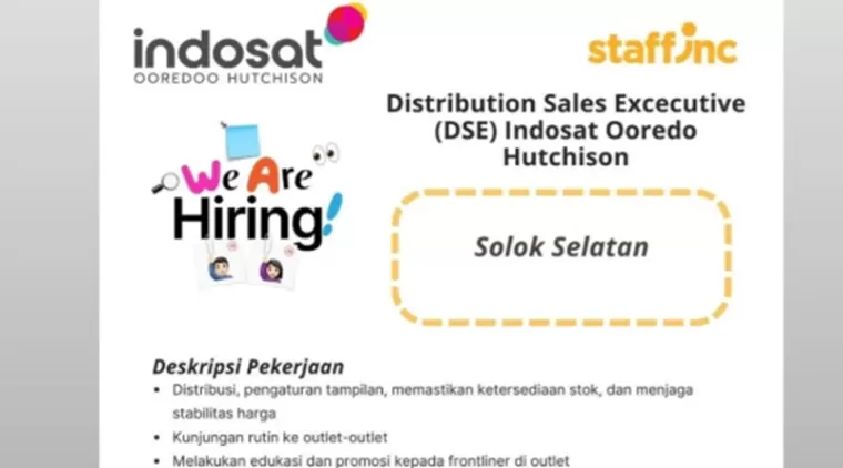 Lowongan Kerja Indosat Ooredoo Hutchison di Solok Selatan, Cek Syarat dan Cara Daftarnya!