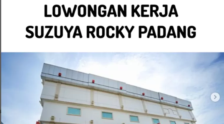 Lowongan Kerja SUZUYA ROCKY Padang! Dibutuhkan Kasir, SPB/SPG, dan Customer Service