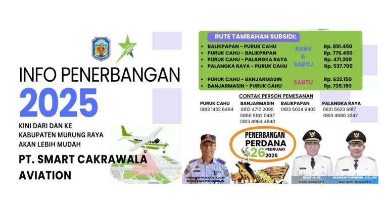 Penerbangan Perintis Smart Aviation Hadir di Murung Raya, Perjalanan Makin Mudah