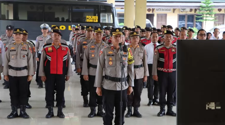 Polres Ogan Ilir Ikuti Zoom Meeting Apel Penghargaan Kapolda Sumsel